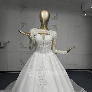 แจนเซมเบอร์ชุดแต่งงานสำหรับผู้หญิงมีสไตล์ ANY36หวานพร้อมผ้าคลุมไหล่ที่ถอดออกได้ - Product Image 4