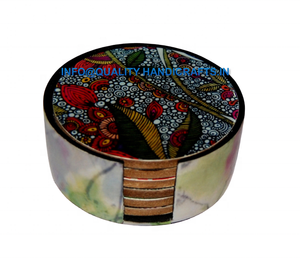 แผ่นรองแก้วไม้มะม่วงเคลือบอีพ็อกซี่ งานฝีมือแบบคลาสสิก เป็นมิตรกับสิ่งแวดล้อม คุณภาพดี รูปทรงกลม จำนวน 4 ชิ้น - Product Image 5