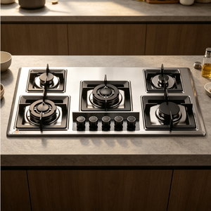 Cuisinière à gaz encastrable en acier inoxydable pour cuisine domestique et commerciale, 5 brûleurs, modèle de table, fabriquée en Chine - Product Image 4
