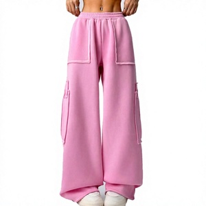 Pantalones Deportivos de Lona Transpirables para Mujer, Diseño Nuevo, Corte Regular, Cintura Elástica, para Gimnasio, Correr, Estilo Informal, Lisos, de Pierna Ancha, para Otoño - Product Image 1