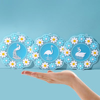Set de table rond classique en caoutchouc souple résistant à la chaleur avec logo personnalisé, compatible avec la vaisselle