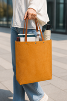 Sac fourre-tout écologique en papier kraft vintage, finition froissée, unisexe, imperméable, grande capacité, doublure intérieure offset
