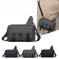 Sacs à bandoulière simples et rétro tendance pour hommes, avec poche avant pour téléphone, multifonctionnels, durables, professionnels, imperméables, OEM