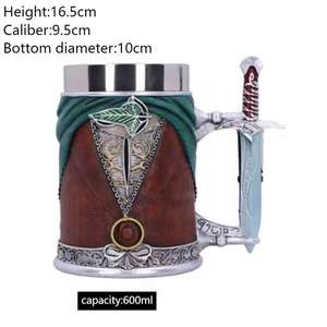 Jarra <span class=keywords><strong>de</strong></span> Cerveza Hobbit Ring, Cáliz Medieval <span class=keywords><strong>de</strong></span> El Señor <span class=keywords><strong>de</strong></span> los Anillos, Taza <span class=keywords><strong>de</strong></span> Cerveza con Diseño <span class=keywords><strong>de</strong></span> Espada, MAA01, Acero Inoxidable, Divertida, con Mango <span class=keywords><strong>de</strong></span> Espada, para Vino - Product Image 2