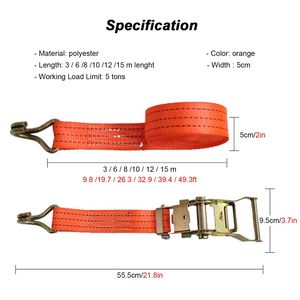 <span class=keywords><strong>Sangle</strong></span> <span class=keywords><strong>d</strong></span>'<span class=keywords><strong>Arrimage</strong></span> à Cliquet Rétractable Industrielle Sur Mesure, 50mm, 2000kg, à Double <span class=keywords><strong>Crochet</strong></span> J, <span class=keywords><strong>pour</strong></span> Camion - Product Image 4