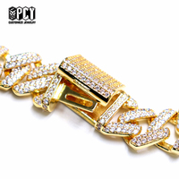 Pendentif Moissanite Personnalisé en Or Rose 18K, Chaîne Cubaine VVS Iced Out, Bijoux Hip Hop Personnalisés pour Fête