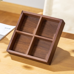 Boîte à collation en bois élégante <span class=keywords><strong>de</strong></span> style vintage à 9 compartiments, couleur noyer, plateau <span class=keywords><strong>de</strong></span> service décoratif divisé pour noix, bonbons et fruits - Product Image 4