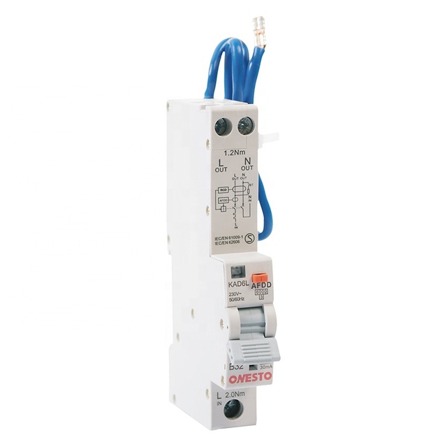 High Quality Arc Fault Detection Device with Integrated RCBO 240V AC 6kA 6A 10A 13A 16A 20A 25A 32A 40A RCBO Circuit Breaker