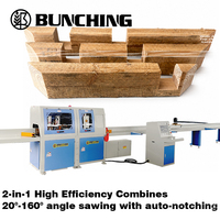 Scie à onglet CNC haute précision pour coupes transversales à angle variable avec système d'alimentation automatique pour la charpente en bois