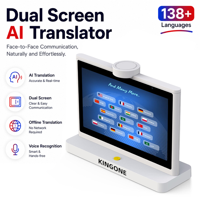 Double-screen Translation Machine AI Voice Translator Android Desktop Translation System for Hotel Reception Guest Communication