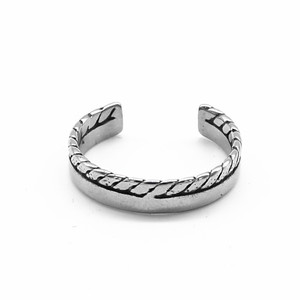 yunnique Feather Shape <b>Open</b> <b>Ring</b> Titanium Steel Geometric Design Retro Jewelry Gift - Product Image 1