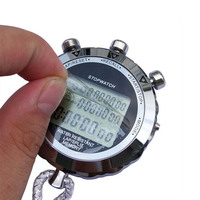 Chronomètre numérique avec précision de 0,01 seconde, mémoire de 100 tours en métal, réveil pour entraîneur sportif, course à pied, marathon