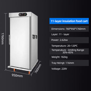 220V chauffage rapide électrique 11 couches isolé en acier inoxydable chauffe-plats chariot équipement de cuisine pour restaurants et hôtels - Product Image 2