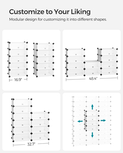 Meubles de rangement modulaires en plastique SONGMICS, unités de rangement en cubes, armoire modulaire DIY avec portes, étagère à <span class=keywords><strong>chaussures</strong></span> à 10 niveaux - Product Image 3