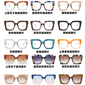 Nueva moda de gran tamaño Retro marco grande logotipo personalizado gafas cuadradas Anti luz azul bloqueo gafas mujeres ordenador gafas UV400 - Product Image 4