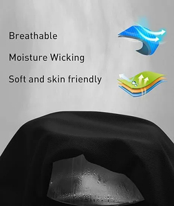 Polo à col noir élégant pour hommes 95% polyester 5% spandex doux et respirant avec poche sur les poignets - Product Image 6