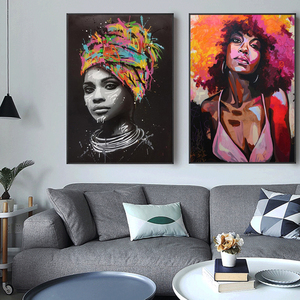 Tableaux d'art mural moderne noir et blanc avec <span class=keywords><strong>femme</strong></span> africaine <span class=keywords><strong>nue</strong></span>, impressions sur toile imperméable écologique pour salon - Product Image 1