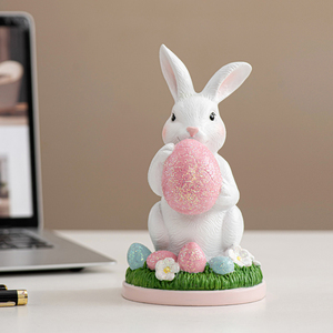 Lawn Holding Egg <b>Bunny</b> Home Decoration Modern Resin Crafts Easter <b>Bunny</b> Decorations for Home <b>Bunny</b> Home Decor <b>Accessories</b> - Product Image 4