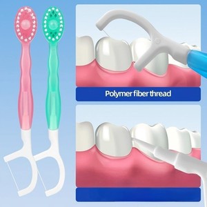 Mini <span class=keywords><strong>brosse</strong></span> <span class=keywords><strong>à</strong></span> dents jetable 5-en-1 avec dentifrice, fil dentaire, gratte-langue, cure-<span class=keywords><strong>dent</strong></span> – Format voyage pour la maison et les déplacements – Pour une haleine fraîche - Product Image 2