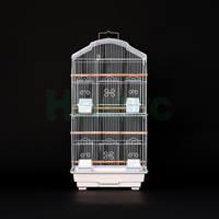 Cage d'élevage d'oiseaux en acier inoxydable Haierc, vente chaude, toit ouvert, plateau en plastique à motif de points, cage d'élevage de perroquets