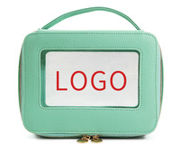 Sac de rangement de maquillage portable haut de gamme, étanche, personnalisable avec logo, nouvelle collection, pour voyage, avec fenêtre, de grande valeur, vente en gros