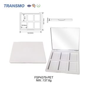 Estuche compacto sin logo para corrector, sombra de ojos, espejo, 6 colores, colorete en polvo cuadrado, desechable, con logo OEM personalizado - Product Image 3