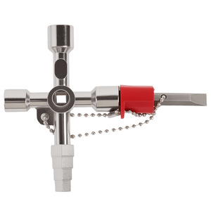 Four In One Multi Functional Silver <b>Key</b> Wrench Metric Stainless Steel <b>Square</b> Opening Industrial Grade Manual Tool - Product Image 1