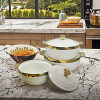 Ensemble de marmites à soupe en céramique personnalisées avec couvercle en verre pour cuisinière à usage domestique cuisine de restaurant pour la cuisson de la soupe