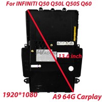 Android 9.0 PX6 13.6 pouces Écran vertical Tesla Navigation GPS Audio de voiture pour Infiniti Q50 Q50L 2015-2019 Autoradio multimédia de voiture