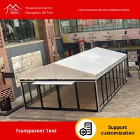 Grande tente carrée à double paroi en verre avec structure en aluminium, chapiteau moderne pour banquets, mariages, fêtes et salons professionnels