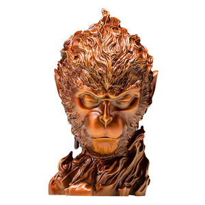 Brass Monkey Head Ornament Sun Wukong Traditional Design <b>Desk</b> Decor Office Supply Gift - Product Image 1
