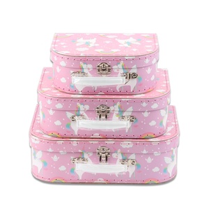 Màu Hồng Mini Unicorn Vali Giấy Kid Vali Hình 3 Bộ Quà Tặng Hộp Các Tông Vali - Product Image 6