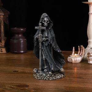 Figuras Religiosas Estatua de la Santa Muerte Adorno de Resina Esculturas de la Parca del Infierno para Decoración del Hogar en Halloween - Product Image 2