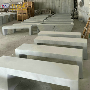 Nuevos Materiales de Construcción de Piedra Artificial, Banco de Piedra Artificial Gris, Concreto de Alto Rendimiento, Bancos para Patio Interior y Exterior, Banco Largo de GRC - Product Image 1