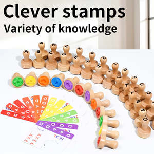 Jouet <span class=keywords><strong>Montessori</strong></span> pour l'apprentissage de l'alphabet et des chiffres en bois de qualité, jouet éducatif amusant, unisexe - Product Image 3