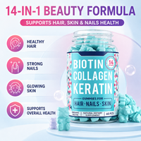 Bonbons gélifiés véganes personnalisables avec logo, multivitamines pour cheveux, peau et ongles, supplément de biotine, usage adulte