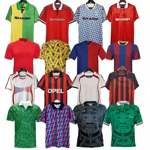 Top grade Thailand Quality Quick Dry Classic Retro Football Shirt 1990 1998 2002 Mens Vintage Soccer Jersey