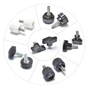 M3 M4 M5 M6 M8 M10 M12 Stainless Steel <strong>Threaded</strong> Knurled Head Thumb Screw Black Plastic Handle Adjustment Thumb <strong>Knob</strong> Screw - Product Image 4