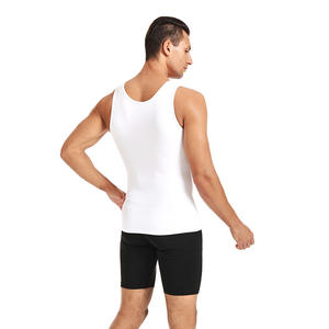 Camiseta de compresión deportiva para hombres, chaleco <span class=keywords><strong>moldeador</strong></span> de cuerpo con sensación fresca, reafirmante de barriga de tiburón, para ocultar ginecomastia - Product Image 6