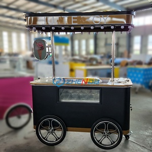Manufacturers Wholesale Small Food Snack <b>Trolley</b> Cart Fast Food Handcart with Wheels for Sale - Product Image 1