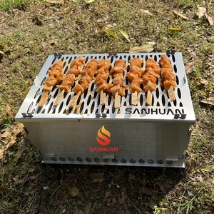 2023 최신 스테인레스 스틸 야외 캠핑 숯 바베큐 그릴 오픈 창과 휴대용 바베큐 - Product Image 3