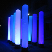 Tube lumineux gonflable géant coloré pour la décoration d'événements de fête, pilier gonflable LED à vendre