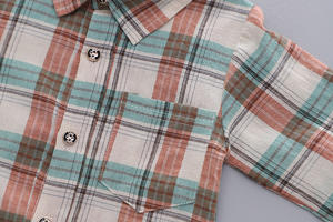 Ropa para Niños, Conjunto de Ropa para Bebé de Shanghái, Camisa a Cuadros para Niños con Pantalones Lisos, Compra en Línea - Product Image 3