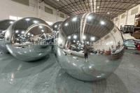 Gros Ballon Miroir Gonflable en Argent, Sphère Miroir Métallique, Ballon Miroir Gonflable à Vendre
