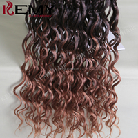 KEMY HAIR Tresses Synthétiques River Locs Couleurs Personnalisables pour Extensions de Cheveux au Crochet Marron Tissage Bouclé pour Femmes