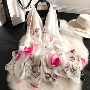 Mode personnalisée Foulard de plage en soie crème solaire Nouveau style Long Nouveau foulard en soie satin de soie pour les femmes - Product Image 6