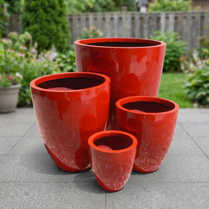 Jardinières d'extérieur pour la maison et le jardin, en fibre de verre, résistantes aux UV, écologiques, durables, légères, forme de pot, capacité de 13,2L à 189,6L - Product Image 3