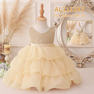 Vestidos de Niña Estilo Europeo y Americano Meiqiai 2026, Vestido de Fiesta Formal con Lazo Grande para Cumpleaños, Bautizos y Banquetes para Bebés - Product Image 4