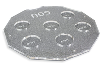 Hexagone de plaque de seder en acrylique Judaica unique Hexagone de plaque de seder en Lucite de dîner de nourriture Judaica personnalisé