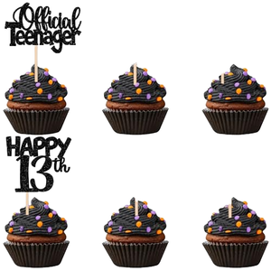10 Stück Happy <span class=keywords><strong>Birthday</strong></span> Cake Toppers für Kinder zum <span class=keywords><strong>13</strong></span>. Geburtstag, Jubiläen, Partydekoration - Product Image 1